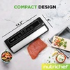 image:imageNutriChef Food Vacuum Sealer Machine Stainless Steel amp ABS Body Automatic Sealing System for Dry and Moist Foods LED Touch Controls Includes Bags Hose amp Roll Cutter 110W Suction Power 14x6Stainless Steel  Black