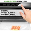 image:imageNutriChef Food Vacuum Sealer Machine Stainless Steel amp ABS Body Automatic Sealing System for Dry and Moist Foods LED Touch Controls Includes Bags Hose amp Roll Cutter 110W Suction Power 14x6Stainless Steel  Black