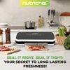image:imageNutriChef Food Vacuum Sealer Machine Stainless Steel amp ABS Body Automatic Sealing System for Dry and Moist Foods LED Touch Controls Includes Bags Hose amp Roll Cutter 110W Suction Power 14x6Black