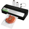 image:imageNutriChef Food Vacuum Sealer Machine Stainless Steel amp ABS Body Automatic Sealing System for Dry and Moist Foods LED Touch Controls Includes Bags Hose amp Roll Cutter 110W Suction Power 14x6Stainless Steel  Black