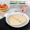 image:imageNutriChef 2Pack NonStick Crepe Pan Set 94 Marble Coated Dosa Pans with Wooden Spreaders Bakelite and Wood Handles InductionCompatible Dishwasher Safe Even Heat Distribution Black MarbleCream