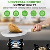 image:imageNutriChef 2Pack NonStick Crepe Pan Set 94 Marble Coated Dosa Pans with Wooden Spreaders Bakelite and Wood Handles InductionCompatible Dishwasher Safe Even Heat Distribution Black MarbleCream