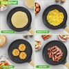 image:imageNutriChef 2Pack NonStick Crepe Pan Set 94 Marble Coated Dosa Pans with Wooden Spreaders Bakelite and Wood Handles InductionCompatible Dishwasher Safe Even Heat Distribution Black MarbleBlack
