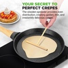 image:imageNutriChef 2Pack NonStick Crepe Pan Set 94 Marble Coated Dosa Pans with Wooden Spreaders Bakelite and Wood Handles InductionCompatible Dishwasher Safe Even Heat Distribution Black MarbleBlack