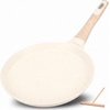 image:imageNutriChef 2Pack NonStick Crepe Pan Set 94 Marble Coated Dosa Pans with Wooden Spreaders Bakelite and Wood Handles InductionCompatible Dishwasher Safe Even Heat Distribution Black MarbleCream