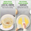 image:imageNutriChef 2Pack NonStick Crepe Pan Set 94 Marble Coated Dosa Pans with Wooden Spreaders Bakelite and Wood Handles InductionCompatible Dishwasher Safe Even Heat Distribution Black MarbleCream