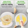 image:imageNutriChef 2Pack NonStick Crepe Pan Set 94 Marble Coated Dosa Pans with Wooden Spreaders Bakelite and Wood Handles InductionCompatible Dishwasher Safe Even Heat Distribution Black MarbleCream