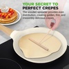 image:imageNutriChef 2Pack NonStick Crepe Pan Set 94 Marble Coated Dosa Pans with Wooden Spreaders Bakelite and Wood Handles InductionCompatible Dishwasher Safe Even Heat Distribution Black MarbleCream