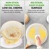 image:imageNutriChef 2Pack NonStick Crepe Pan Set 94 Marble Coated Dosa Pans with Wooden Spreaders Bakelite and Wood Handles InductionCompatible Dishwasher Safe Even Heat Distribution Black MarbleCream
