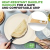 image:imageNutriChef 2Pack NonStick Crepe Pan Set 94 Marble Coated Dosa Pans with Wooden Spreaders Bakelite and Wood Handles InductionCompatible Dishwasher Safe Even Heat Distribution Black MarbleCream