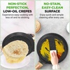 image:imageNutriChef 2Pack NonStick Crepe Pan Set 94 Marble Coated Dosa Pans with Wooden Spreaders Bakelite and Wood Handles InductionCompatible Dishwasher Safe Even Heat Distribution Black MarbleBlack