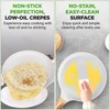 image:imageNutriChef 2Pack NonStick Crepe Pan Set 94 Marble Coated Dosa Pans with Wooden Spreaders Bakelite and Wood Handles InductionCompatible Dishwasher Safe Even Heat Distribution Black MarbleCream