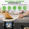 image:imageNutriChef 2Pack NonStick Crepe Pan Set 94 Marble Coated Dosa Pans with Wooden Spreaders Bakelite and Wood Handles InductionCompatible Dishwasher Safe Even Heat Distribution Black MarbleCream