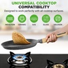 image:imageNutriChef 2Pack NonStick Crepe Pan Set 94 Marble Coated Dosa Pans with Wooden Spreaders Bakelite and Wood Handles InductionCompatible Dishwasher Safe Even Heat Distribution Black MarbleBlack