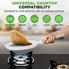 image:imageNutriChef 2Pack NonStick Crepe Pan Set 94 Marble Coated Dosa Pans with Wooden Spreaders Bakelite and Wood Handles InductionCompatible Dishwasher Safe Even Heat Distribution Black MarbleCream