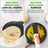 image:imageNutriChef 2Pack NonStick Crepe Pan Set 94 Marble Coated Dosa Pans with Wooden Spreaders Bakelite and Wood Handles InductionCompatible Dishwasher Safe Even Heat Distribution Black MarbleBlack