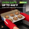 image:imageNutriChef Kitchen Oven Baking Pans  Deluxe Nonstick Gold Coating Inside amp Outside Carbon Steel Bakeware Set With Blue Silicone Handles Durable amp Reliable Cookie Sheet Oven Pan Style3 Piece Set