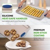 image:imageNutriChef Kitchen Oven Baking Pans  Deluxe Nonstick Gold Coating Inside amp Outside Carbon Steel Bakeware Set With Blue Silicone Handles Durable amp Reliable Cookie Sheet Oven Pan Style10 Piece Set