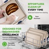 image:imageNutriChef Kitchen Oven Baking Pans  Deluxe Nonstick Gold Coating Inside amp Outside Carbon Steel Bakeware Set With Blue Silicone Handles Durable amp Reliable Cookie Sheet Oven Pan Style3 Piece Set