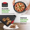 image:imageNutriChef NonStick Baking Tray Set 10Piece Stackable OvenSafe Bakeware Cookie Sheet Loaf Pizza Muffin Cake Round amp Square Pans NonStick Trays with Red Silicone Handles