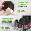 image:imageNutriChef NonStick Baking Tray Set 10Piece Stackable OvenSafe Bakeware Cookie Sheet Loaf Pizza Muffin Cake Round amp Square Pans NonStick Trays with Red Silicone Handles