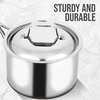 image:imageNutrichef Stainless Steel Saucepan Lid  Sturdy and Durable StainResistant 3 Quart Kitchen Cookware Saucepot Lid w Handle  Works w Kitchenware Pots amp Pans Set Model NCSSX453 qt