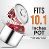 image:imageNutrichef Stainless Steel Saucepan Lid  Sturdy and Durable StainResistant 3 Quart Kitchen Cookware Saucepot Lid w Handle  Works w Kitchenware Pots amp Pans Set Model NCSSX45Stockpot
