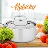 image:imageNutrichef Stainless Steel Saucepan Lid  Sturdy and Durable StainResistant 3 Quart Kitchen Cookware Saucepot Lid w Handle  Works w Kitchenware Pots amp Pans Set Model NCSSX4515qt