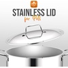 image:imageNutrichef Stainless Steel Saucepan Lid  Sturdy and Durable StainResistant 3 Quart Kitchen Cookware Saucepot Lid w Handle  Works w Kitchenware Pots amp Pans Set Model NCSSX45Stockpot