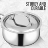 image:imageNutrichef Stainless Steel Saucepan Lid  Sturdy and Durable StainResistant 3 Quart Kitchen Cookware Saucepot Lid w Handle  Works w Kitchenware Pots amp Pans Set Model NCSSX4515qt
