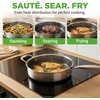 image:imageNutriChef 10 NonStick Stainless Steel Frying Pan with Lid Triply Stainless Steel Cookware Etched NonStick Coating Oven amp Induction Safe Premium Stainless Steel Frying Pan PFOAPFOS FreeStainless Steel