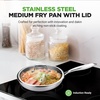 image:imageNutriChef 10 NonStick Stainless Steel Frying Pan with Lid Triply Stainless Steel Cookware Etched NonStick Coating Oven amp Induction Safe Premium Stainless Steel Frying Pan PFOAPFOS FreeStainless Steel