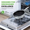 image:imageNutriChef 10 NonStick Stainless Steel Frying Pan with Lid Triply Stainless Steel Cookware Etched NonStick Coating Oven amp Induction Safe Premium Stainless Steel Frying Pan PFOAPFOS FreeStainless Steel