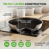 image:imageNutriChef 10 NonStick Stainless Steel Frying Pan with Lid Triply Stainless Steel Cookware Etched NonStick Coating Oven amp Induction Safe Premium Stainless Steel Frying Pan PFOAPFOS FreeStainless Steel
