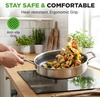 image:imageNutriChef 10 NonStick Stainless Steel Frying Pan with Lid Triply Stainless Steel Cookware Etched NonStick Coating Oven amp Induction Safe Premium Stainless Steel Frying Pan PFOAPFOS FreeStainless Steel