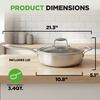 image:imageNutriChef 10 NonStick Stainless Steel Frying Pan with Lid Triply Stainless Steel Cookware Etched NonStick Coating Oven amp Induction Safe Premium Stainless Steel Frying Pan PFOAPFOS FreeStainless Steel