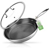 image:imageNutriChef 10 NonStick Stainless Steel Frying Pan with Lid Triply Stainless Steel Cookware Etched NonStick Coating Oven amp Induction Safe Premium Stainless Steel Frying Pan PFOAPFOS FreeStainless Steel