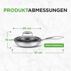 image:imageNutriChef 10 NonStick Stainless Steel Frying Pan with Lid Triply Stainless Steel Cookware Etched NonStick Coating Oven amp Induction Safe Premium Stainless Steel Frying Pan PFOAPFOS FreeStainless Steel