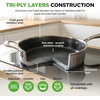 image:imageNutriChef 10 NonStick Stainless Steel Frying Pan with Lid Triply Stainless Steel Cookware Etched NonStick Coating Oven amp Induction Safe Premium Stainless Steel Frying Pan PFOAPFOS FreeStainless Steel