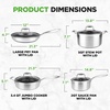 image:imageNutriChef 7Piece Cookware Set Stainless Steel  Triply Kitchenware Pans Set Kitchen Cookware wDAKIN Etching NonStick Coating  Small Medium amp Large Stir Fry Pan with Lid Wok  NC3PLY7SStainless Steel
