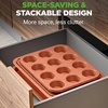 image:image10Piece Nonstick Bakeware Set  PFOA PFOS PTFE Free Food Grade Safe Carbon Steel Baking Tray Set  Oven Safe Up to 446F Pizza Loaf Muffin RoundSquare Pans Cookie Sheet Etc  NutriChef NCBS10SCopper
