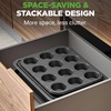 image:image10Piece Nonstick Bakeware Set  PFOA PFOS PTFE Free Food Grade Safe Carbon Steel Baking Tray Set  Oven Safe Up to 446F Pizza Loaf Muffin RoundSquare Pans Cookie Sheet Etc  NutriChef NCBS10SBlack