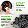 image:image10Piece Nonstick Bakeware Set  PFOA PFOS PTFE Free Food Grade Safe Carbon Steel Baking Tray Set  Oven Safe Up to 446F Pizza Loaf Muffin RoundSquare Pans Cookie Sheet Etc  NutriChef NCBS10SBlack