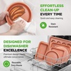 image:image10Piece Nonstick Bakeware Set  PFOA PFOS PTFE Free Food Grade Safe Carbon Steel Baking Tray Set  Oven Safe Up to 446F Pizza Loaf Muffin RoundSquare Pans Cookie Sheet Etc  NutriChef NCBS10SCopper