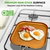image:imageNutriChef 11Inch Square Griddle Pan  Nonstick with Induction Base  2layer nonstick coating riveted cast iron handle with silicone grip induction compatible PFOA and leadfreeSquare flat griddle pan