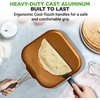 image:imageNutriChef 11Inch Square Griddle Pan  Nonstick with Induction Base  2layer nonstick coating riveted cast iron handle with silicone grip induction compatible PFOA and leadfreeSquare flat griddle pan