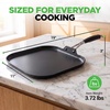 image:imageNutriChef 11Inch Square Griddle Pan  Nonstick with Induction Base  2layer nonstick coating riveted cast iron handle with silicone grip induction compatible PFOA and leadfreeSquare flat griddle pan black