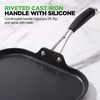 image:imageNutriChef 11Inch Square Griddle Pan  Nonstick with Induction Base  2layer nonstick coating riveted cast iron handle with silicone grip induction compatible PFOA and leadfreeSquare flat griddle pan black