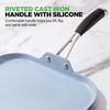 image:imageNutriChef 11Inch Square Griddle Pan  Nonstick with Induction Base  2layer nonstick coating riveted cast iron handle with silicone grip induction compatible PFOA and leadfreeSquare flat griddle pan blue