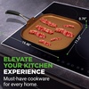 image:imageNutriChef 11Inch Square Griddle Pan  Nonstick with Induction Base  2layer nonstick coating riveted cast iron handle with silicone grip induction compatible PFOA and leadfreeSquare flat griddle pan
